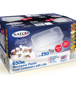 650ML CONTAINER & LIDS SATCO (250 PCS)